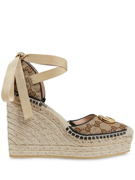 gucci espadrille wedge|Gucci espadrilles farfetch.